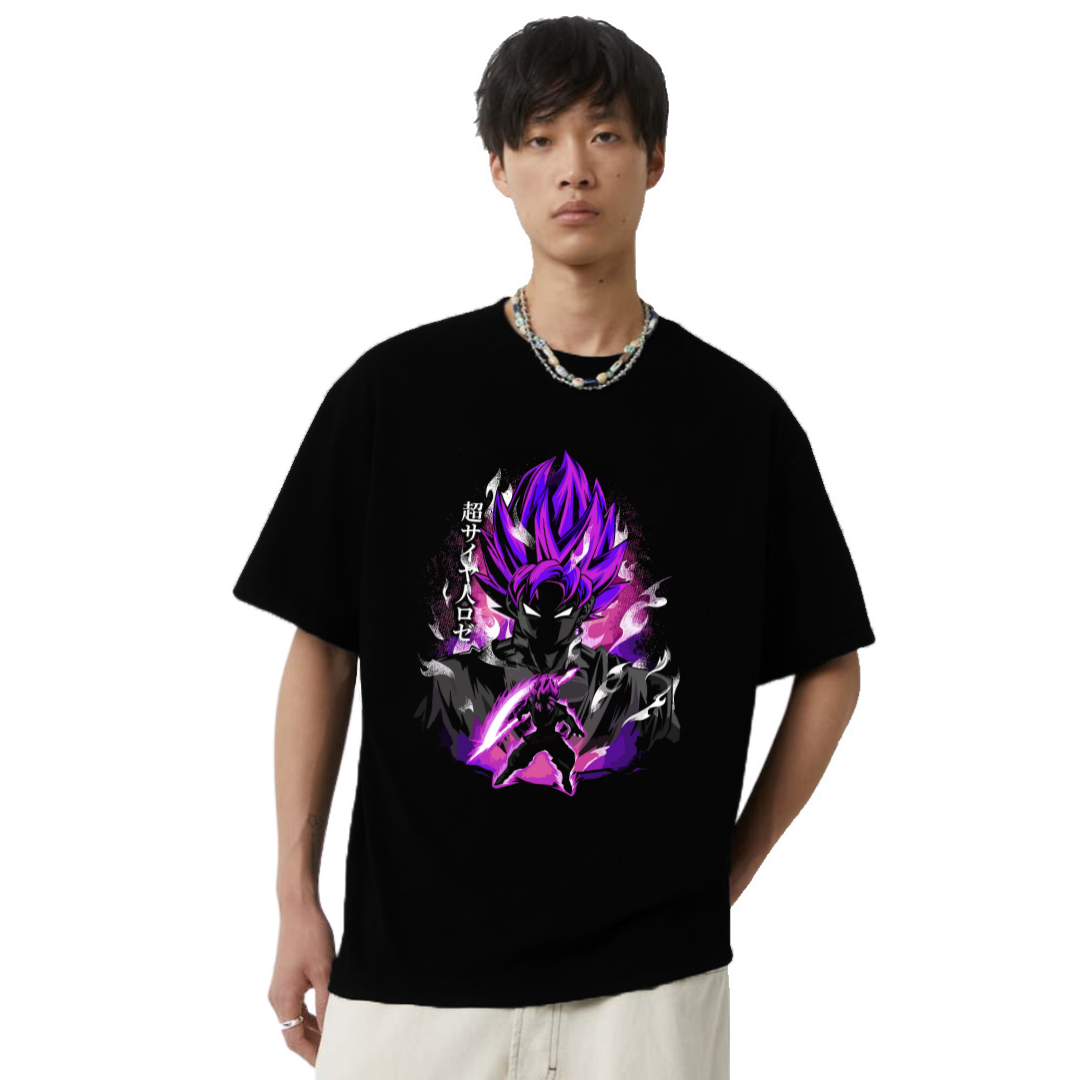Kart Black Dragon Ball Z Anime Printed Oversized T-Shirt