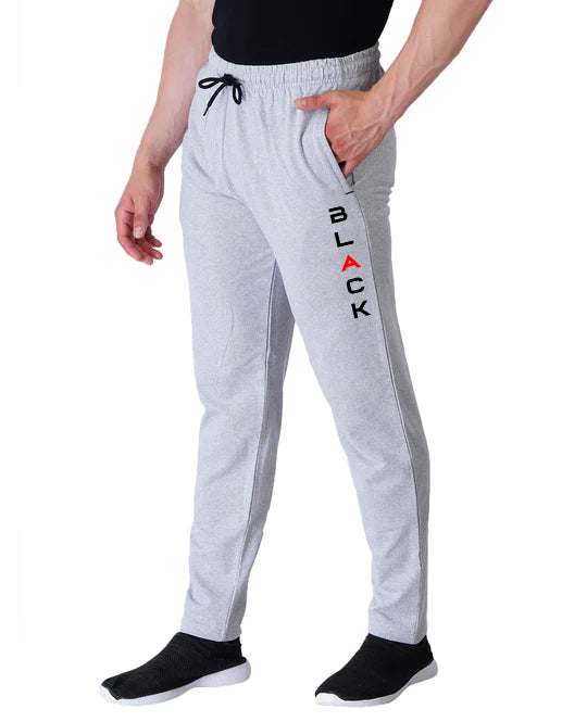 Kart Black Men's Printed Track Pants Grey Color Track Pant Grey Black